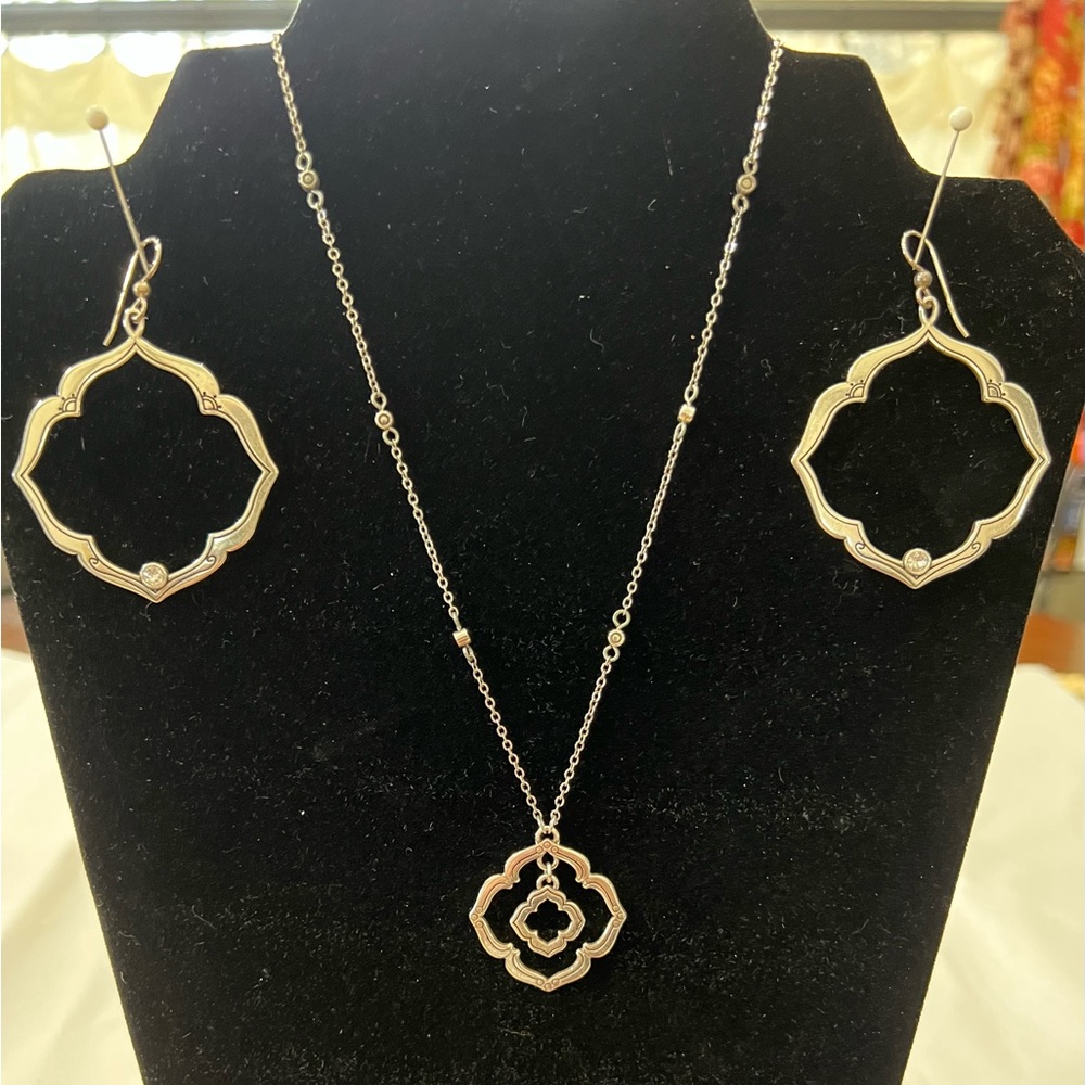 Brighton retired Casablanca necklace with matching earrings in silver…..